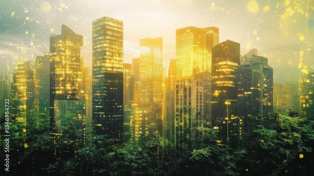 Fototapeta premium sunset in the city