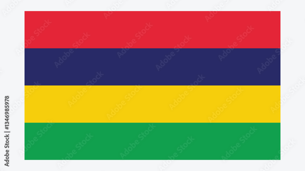 Naklejka premium MAURITIUS Flag with Original color