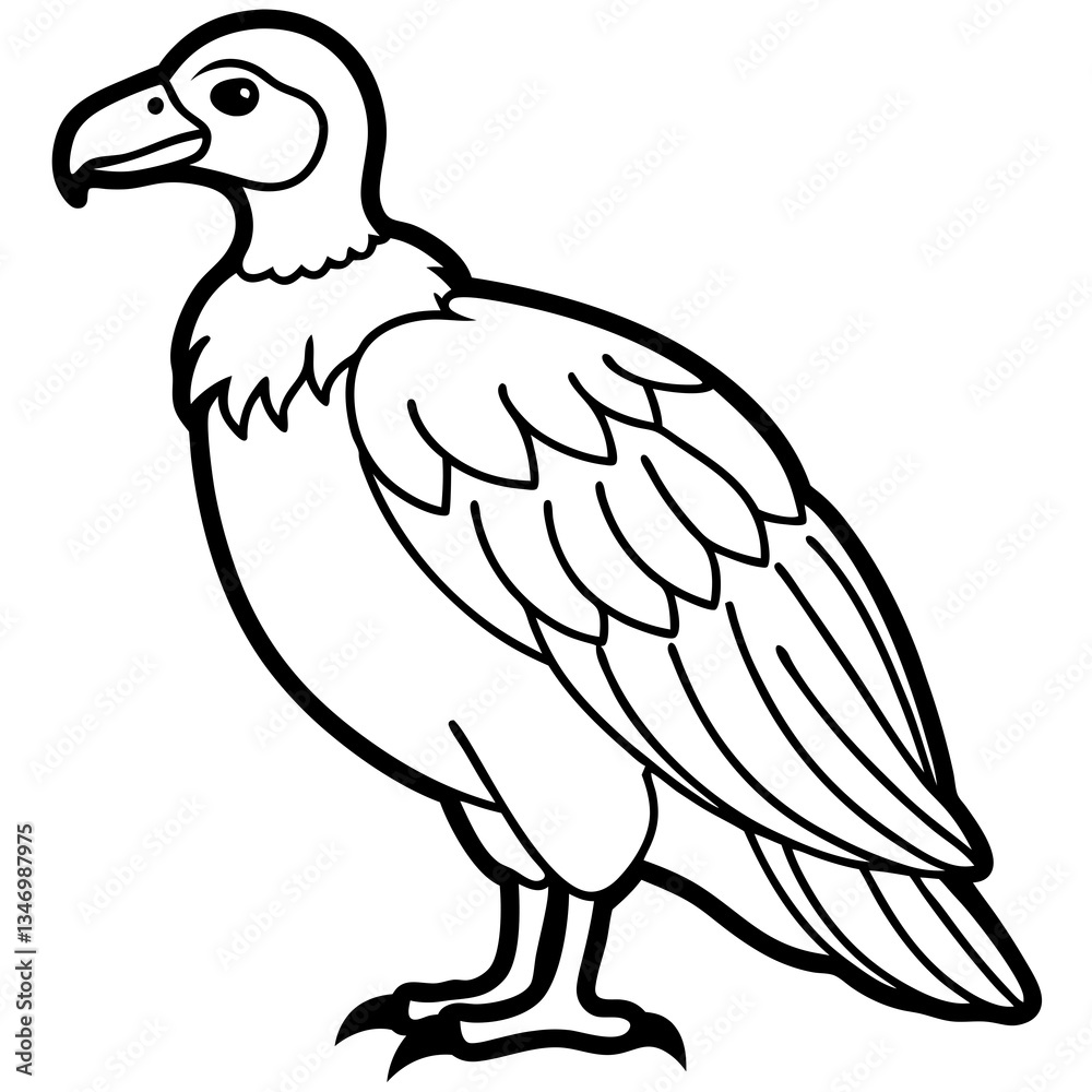 Clean and Modern Vulture Line Drawing Clean and Modern Vulture Line Drawing