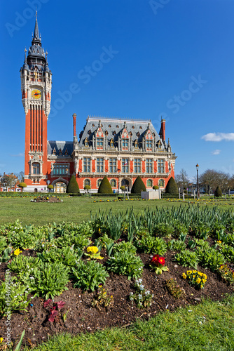 City Hall (french : Hotel de Ville) is the seat of the city council in Calais. The building featuring a belfry of red brick was designated historic monument and commemorates its centenary in 2025.