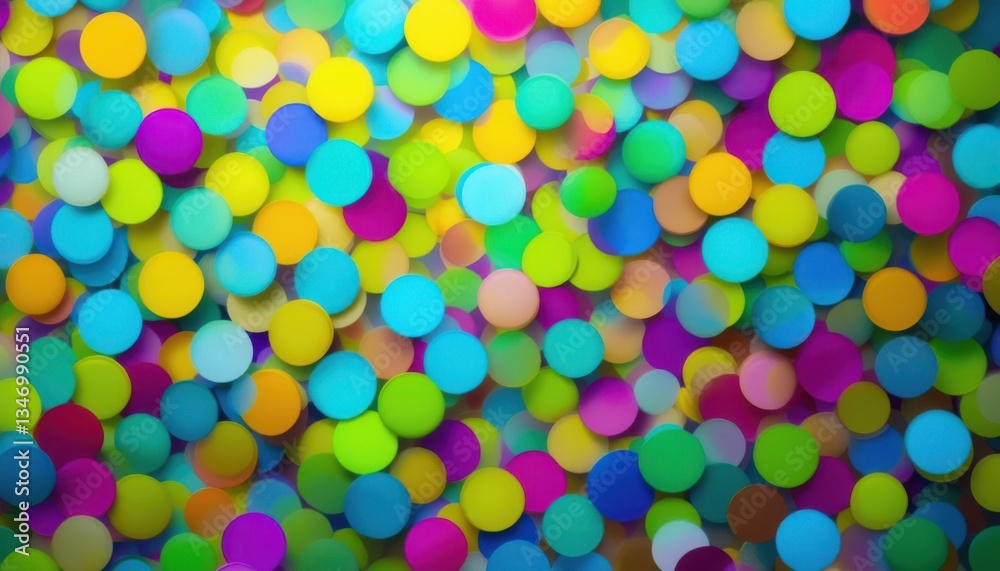 Vibrant Celebration: Colorful Confetti Circles on a Bright Background, Festive Event, Cheerful Atmosphere Vibrant Celebration: Colorful Confetti Circles on a Bright Background, Festive Event, Cheerful Atmosphere