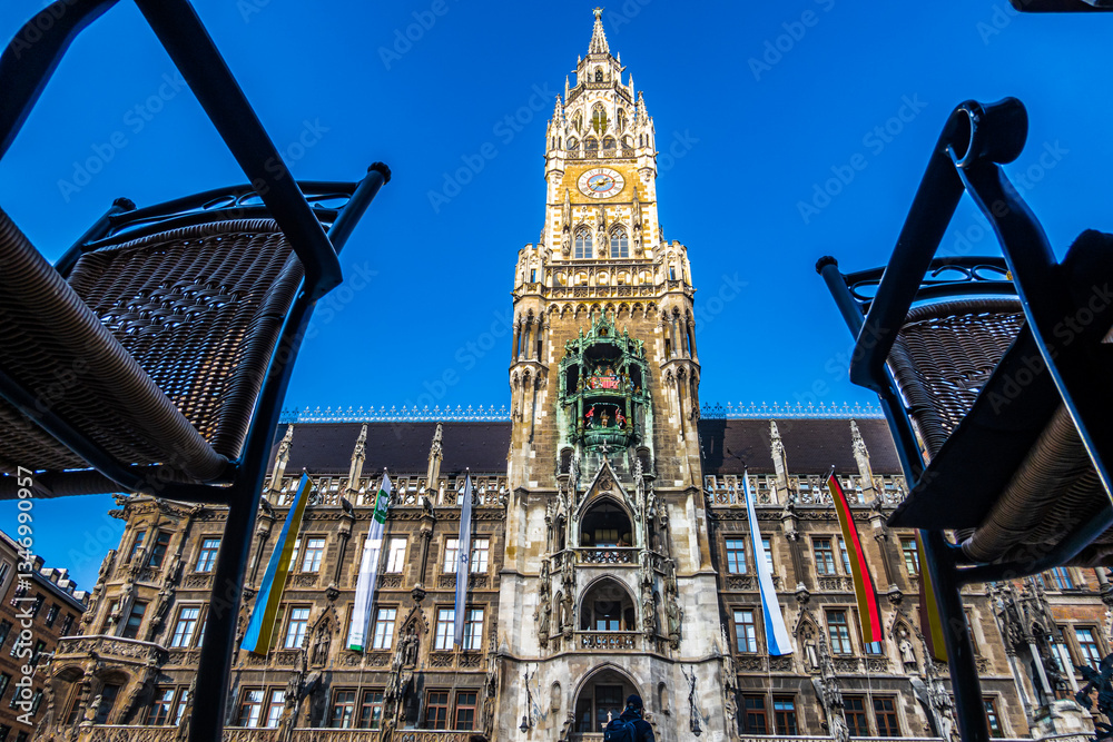 famous munich town hall - marienplatz
