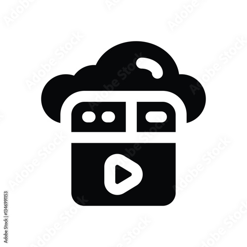 cloud glyph icon. Strong and solid vector icon for websites, mobile interfaces, presentations, and visual branding. High quality and easy to edit.