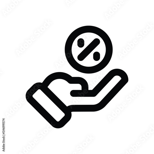 commission line icon. Clean and minimalist vector icon for websites, mobile apps, presentations, and logos. Fully scalable and customizable for any project.