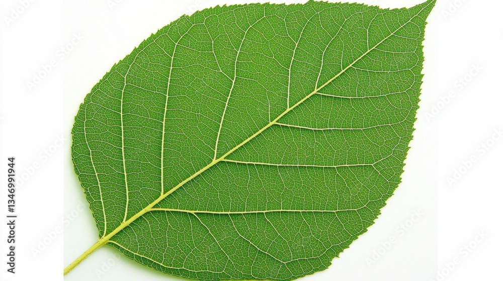 Obraz premium A detailed close-up of green leaves with fine veins and rich color, providing a natural and vibrant backdrop full of organic beauty and tranquility. , Minimalism Clean and clear background color,