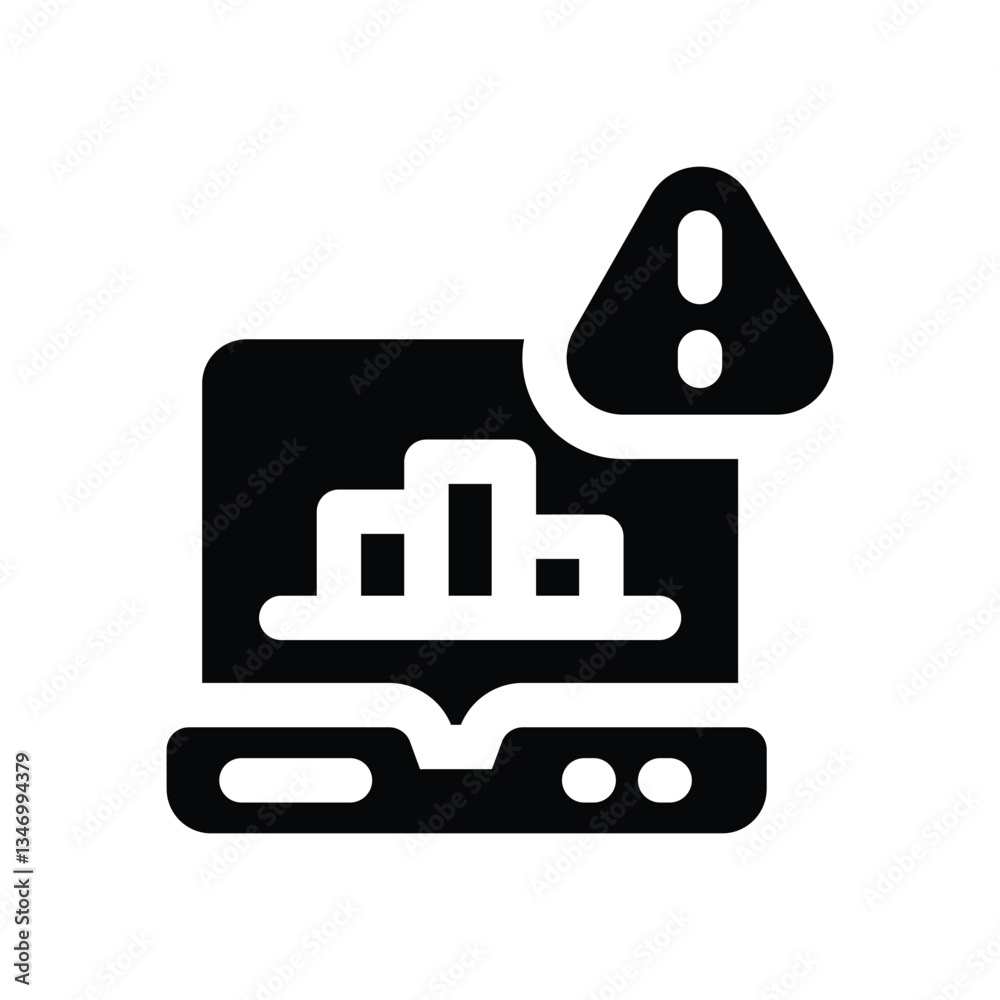 Obraz premium alert glyph icon. Strong and solid vector icon for websites, mobile interfaces, presentations, and visual branding. High quality and easy to edit.