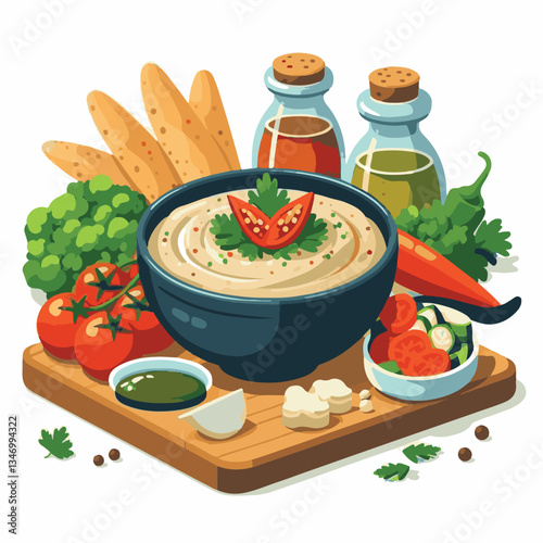 food, eggplant, cuisine, arabic, traditional, appetizer, vegetarian, dip, hummus, babaganoush, turkish, lebanese, vegetable, mediterranean, ganoush, parsley, healthy, snack, arabian, greek, baba, back