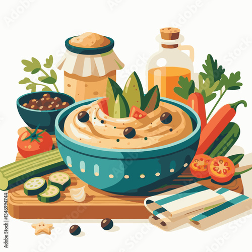food, eggplant, cuisine, arabic, traditional, appetizer, vegetarian, dip, hummus, babaganoush, turkish, lebanese, vegetable, mediterranean, ganoush, parsley, healthy, snack, arabian, greek, baba, back
