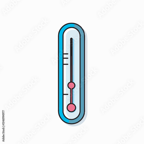 Blue thermometer icon representing cold temperature in weather and climate monitoring.