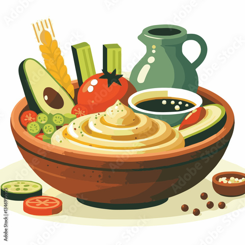 food, eggplant, cuisine, arabic, traditional, appetizer, vegetarian, dip, hummus, babaganoush, turkish, lebanese, vegetable, mediterranean, ganoush, parsley, healthy, snack, arabian, greek, baba, back