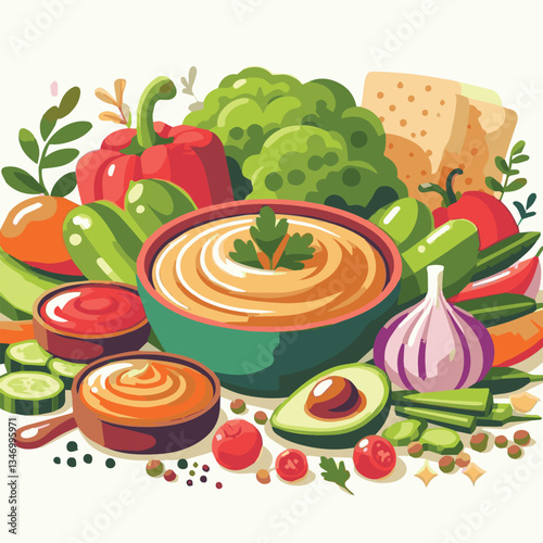 food, eggplant, cuisine, arabic, traditional, appetizer, vegetarian, dip, hummus, babaganoush, turkish, lebanese, vegetable, mediterranean, ganoush, parsley, healthy, snack, arabian, greek, baba, back