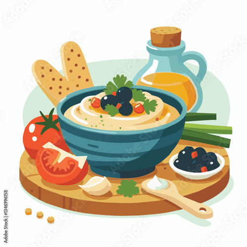 food, eggplant, cuisine, arabic, traditional, appetizer, vegetarian, dip, hummus, babaganoush, turkish, lebanese, vegetable, mediterranean, ganoush, parsley, healthy, snack, arabian, greek, baba, back