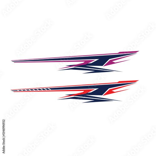 car wrapping decal design vector. car modification decals.
