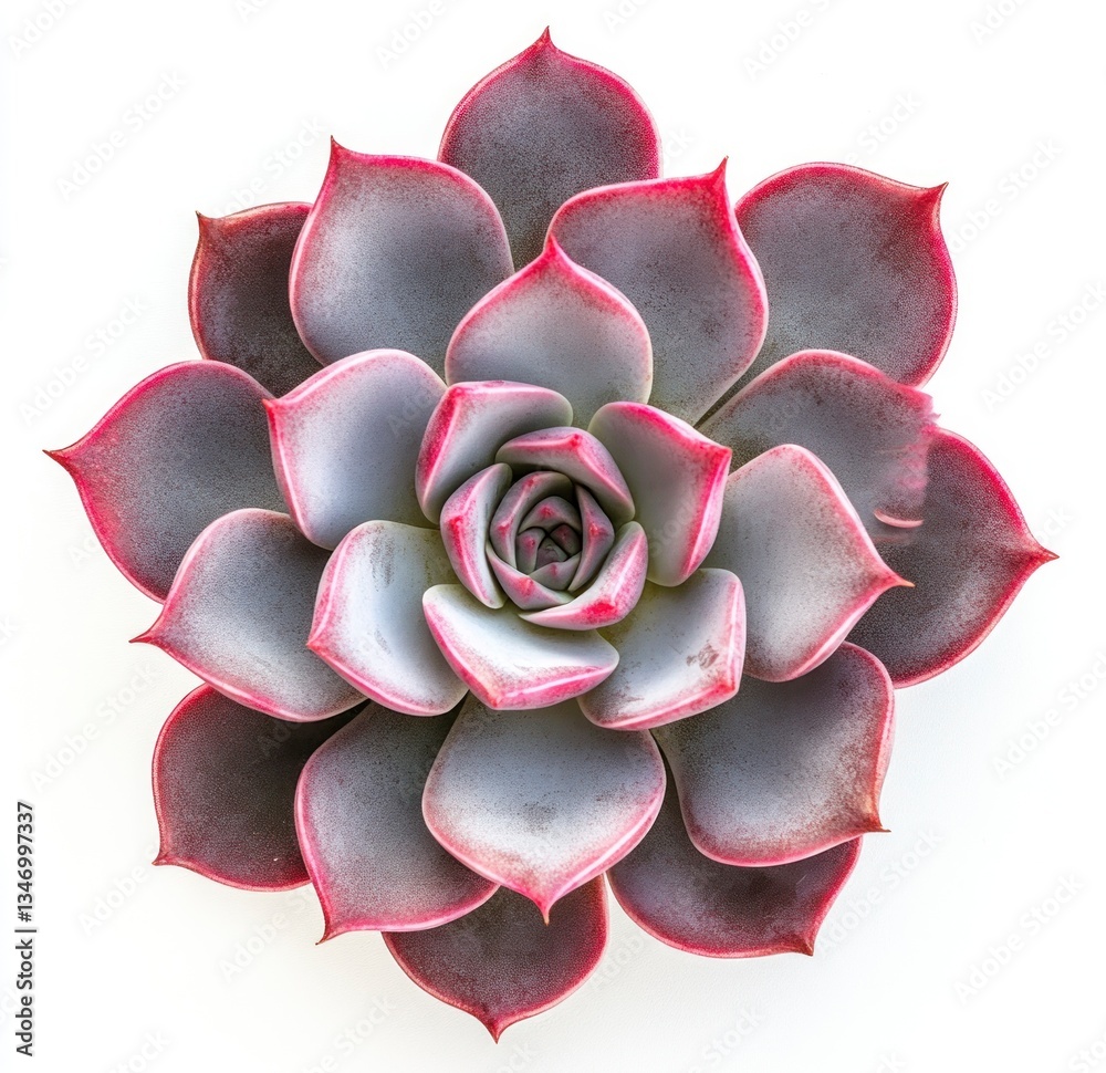 Captivating Echeveria Succulent Close-up Showing Leaf Rosette on White Background Captivating Echeveria Succulent Close-up Showing Leaf Rosette on White Background