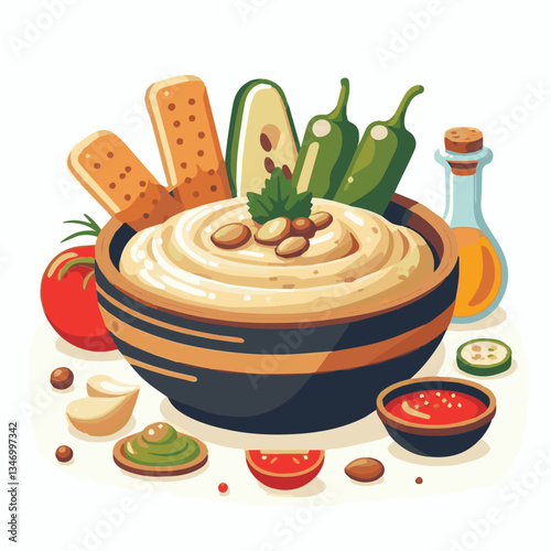 food, eggplant, cuisine, arabic, traditional, appetizer, vegetarian, dip, hummus, babaganoush, turkish, lebanese, vegetable, mediterranean, ganoush, parsley, healthy, snack, arabian, greek, baba, back