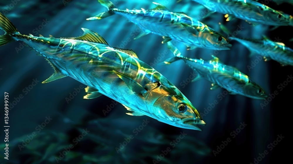 Fototapeta premium School of shimmering fish swimming gracefully