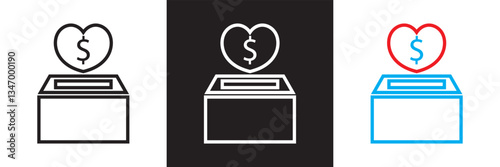 Charity icon .  Vector illustration. isolated on white and black background. EPS 10