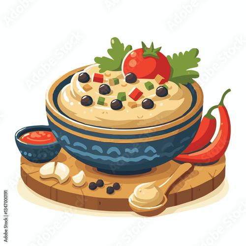 food, eggplant, cuisine, arabic, traditional, appetizer, vegetarian, dip, hummus, babaganoush, turkish, lebanese, vegetable, mediterranean, ganoush, parsley, healthy, snack, arabian, greek, baba, back