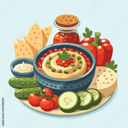 food, eggplant, cuisine, arabic, traditional, appetizer, vegetarian, dip, hummus, babaganoush, turkish, lebanese, vegetable, mediterranean, ganoush, parsley, healthy, snack, arabian, greek, baba, back