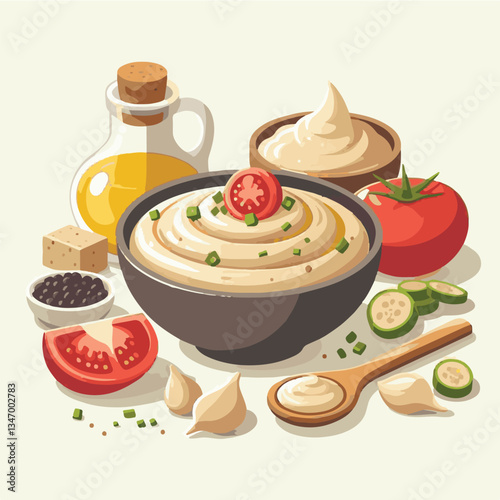 food, eggplant, cuisine, arabic, traditional, appetizer, vegetarian, dip, hummus, babaganoush, turkish, lebanese, vegetable, mediterranean, ganoush, parsley, healthy, snack, arabian, greek, baba, back