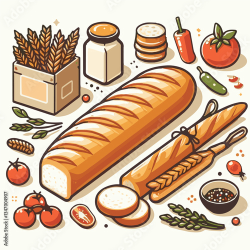 baguette, food, bread, bakery, breakfast, french, bun, meal, fresh, pastry, loaf, wheat, healthy, crust, tasty, nutrition, brown, isolated, flour, bake, organic, background, traditional, delicious, ce