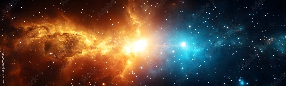 A podium shaped like a cosmic nebula, constantly changing colors and patterns.