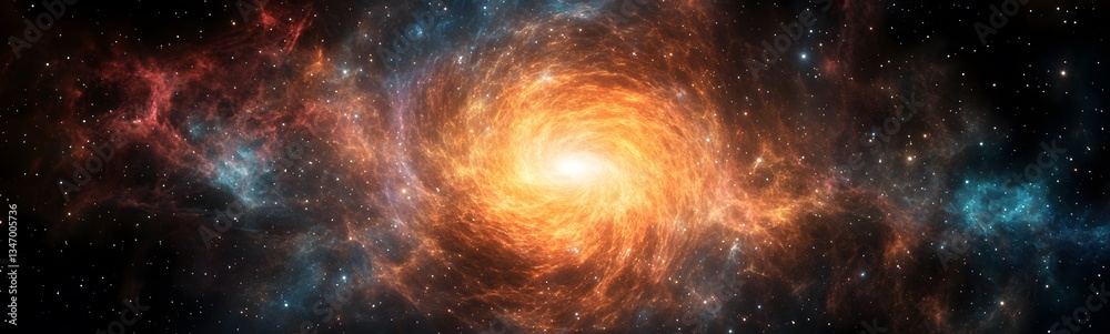 A podium shaped like a cosmic nebula, constantly changing colors and patterns.