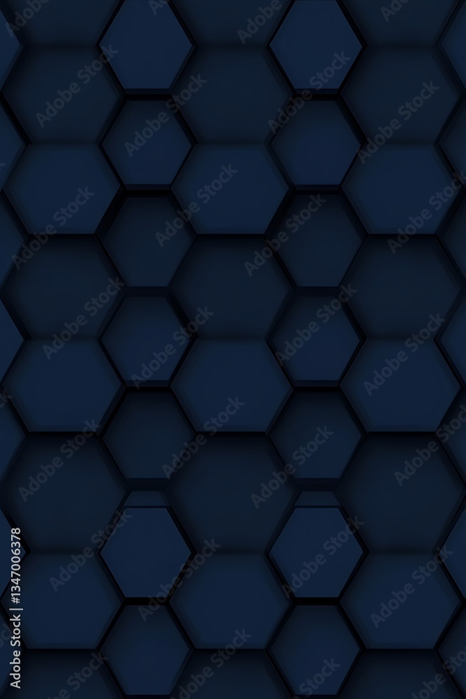 Navy blue geometric honeycomb texture with 3D rendering illustration Navy blue geometric honeycomb texture with 3D rendering illustration