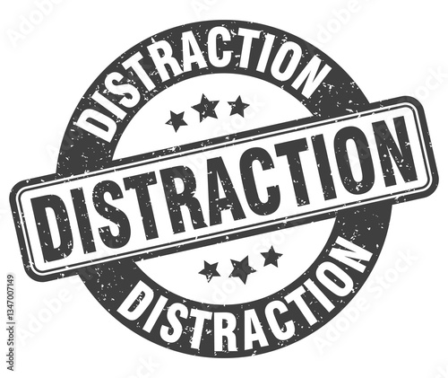 distraction stamp. distraction label. round grunge sign