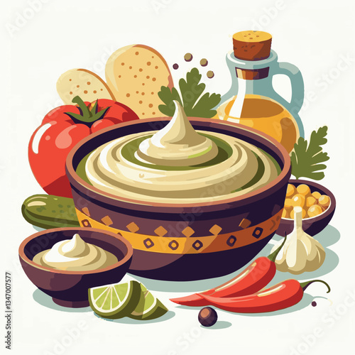 food, eggplant, cuisine, arabic, traditional, appetizer, vegetarian, dip, hummus, babaganoush, turkish, lebanese, vegetable, mediterranean, ganoush, parsley, healthy, snack, arabian, greek, baba, back
