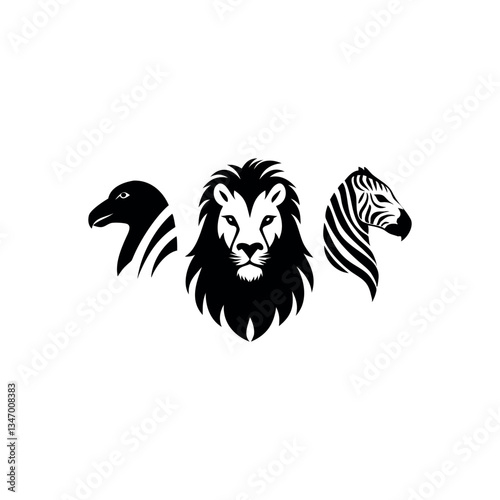 Wallpaper Mural Black silhouette animal vector set Torontodigital.ca