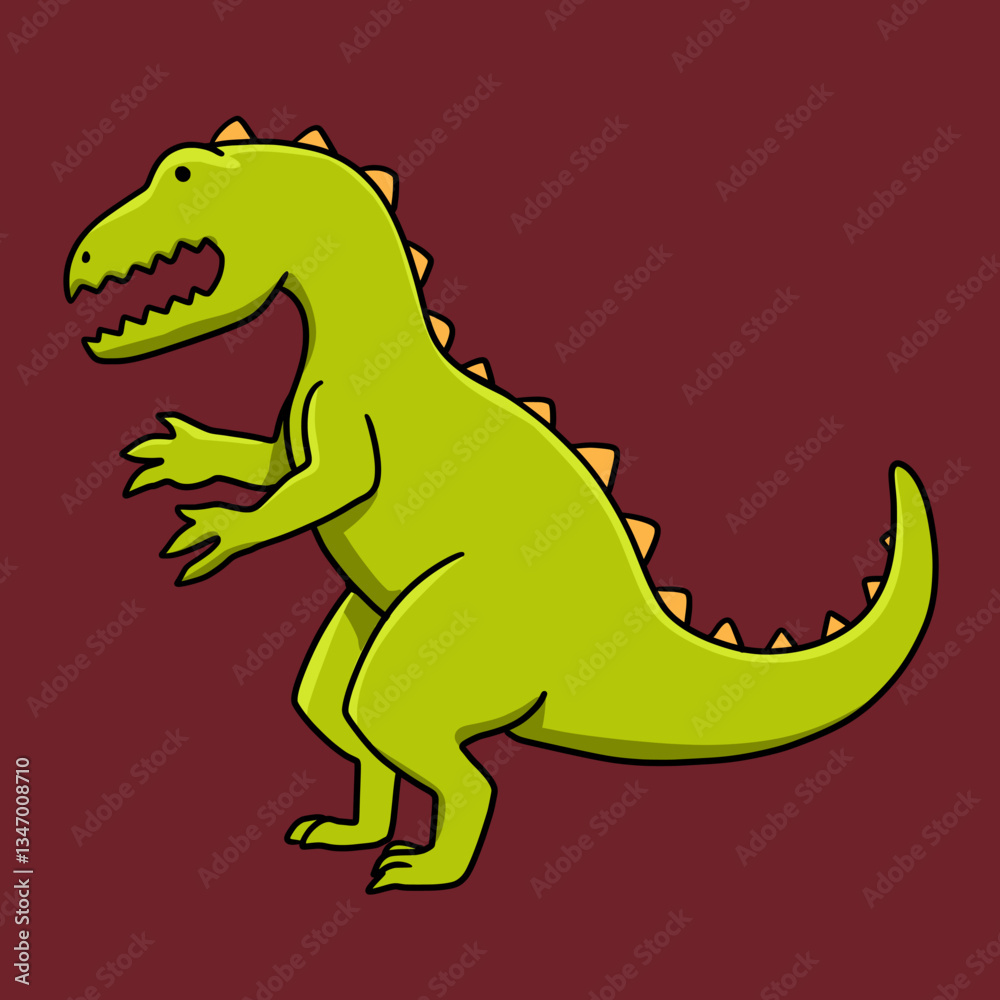 Naklejka premium Cartoon Dinosaur Vector Illustration
