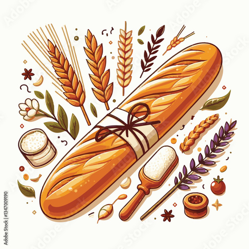 baguette, food, bread, bakery, breakfast, french, bun, meal, fresh, pastry, loaf, wheat, healthy, crust, tasty, nutrition, brown, isolated, flour, bake, organic, background, traditional, delicious, ce