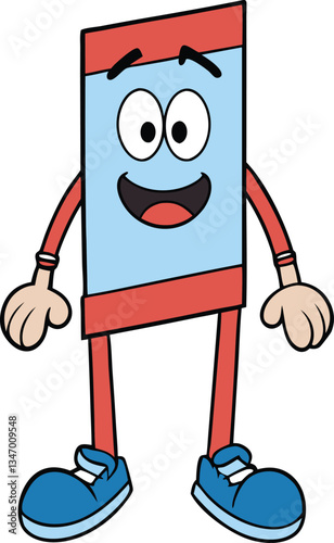 A playful cartoon mascot featuring a vibrant musical note with a smiling face, quirky eyes, and colorful accents, representing fun and creativity in music-related branding.