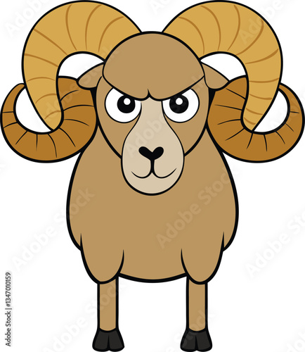 A fierce cartoon ram logo with glowing eyes, flared nostrils, and sharp, curved horns. Its expression is aggressive, with bold lines and dynamic shading for a powerful look.