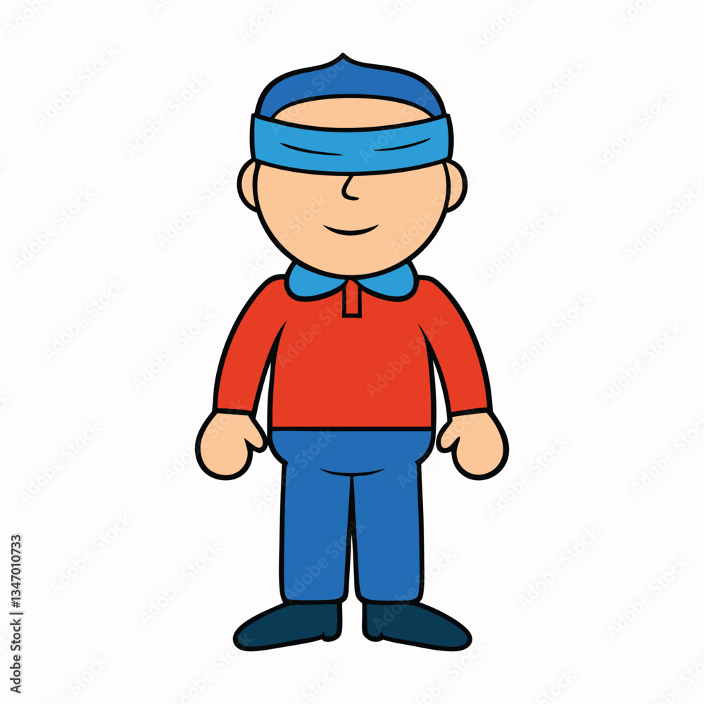 A cartoon man walks cautiously with a blindfold on his face, arms stretched forward, feeling his way. His steps are wobbly, and his expression shows uncertainty and confusion. A cartoon man walks cautiously with a blindfold on his face, arms stretched forward, feeling his way. His steps are wobbly, and his expression shows uncertainty and confusion.