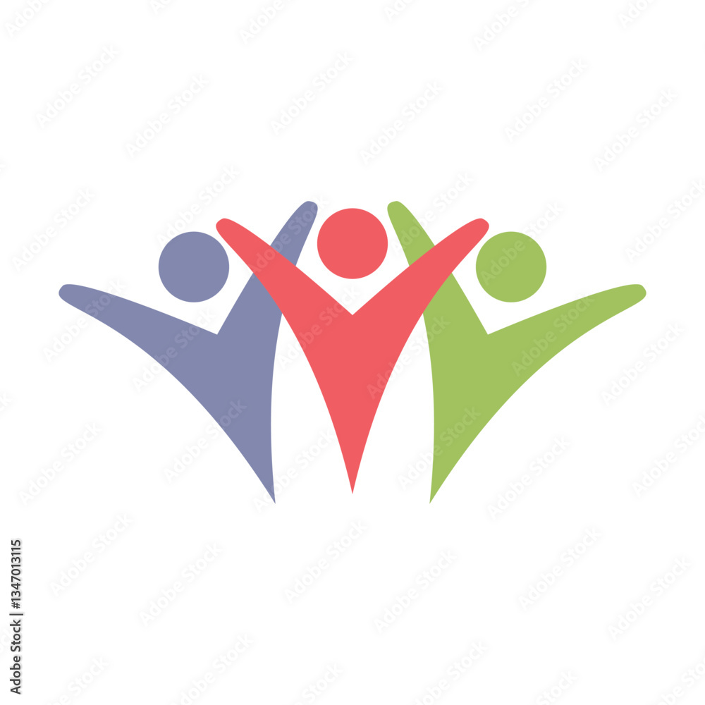 People logo icon, team of community group connection symbol for graphic design illustration People logo icon, team of community group connection symbol for graphic design illustration