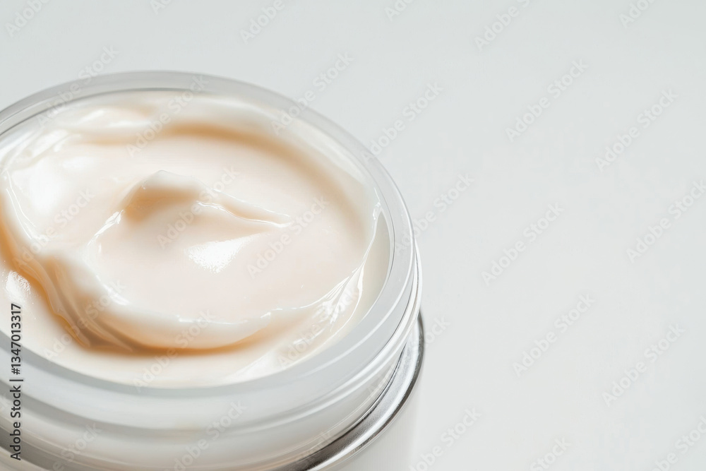 Moisturizing cream in jar, ideal for anti aging treatment, offers smooth texture and nourishing properties for skin rejuvenation Moisturizing cream in jar, ideal for anti aging treatment, offers smooth texture and nourishing properties for skin rejuvenation