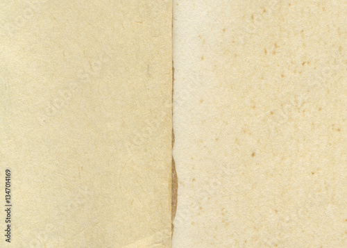 Open vintage book page background. Natural old texture of recycle paper.	