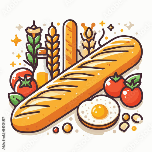 baguette, food, bread, bakery, breakfast, french, bun, meal, fresh, pastry, loaf, wheat, healthy, crust, tasty, nutrition, brown, isolated, flour, bake, organic, background, traditional, delicious, ce