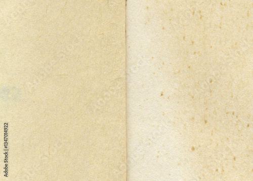 Open vintage book page background. Natural old texture of recycle paper.	