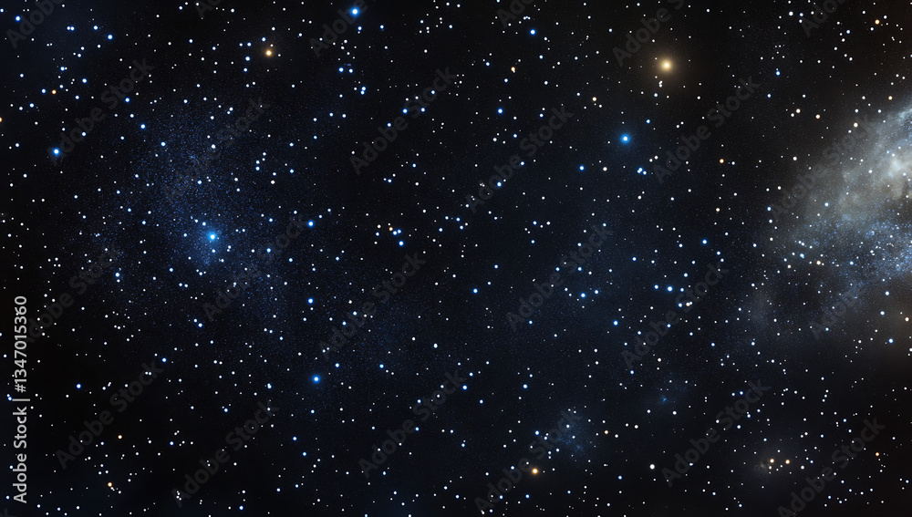 Fototapeta premium Deep Space Image with Numerous Stars against Black Backdrop, Galaxy Exploration, Night Sky