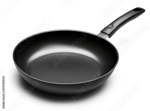 Wallpaper Mural Black Nonstick Frying Pan with Handle on White Background for Cooking Torontodigital.ca