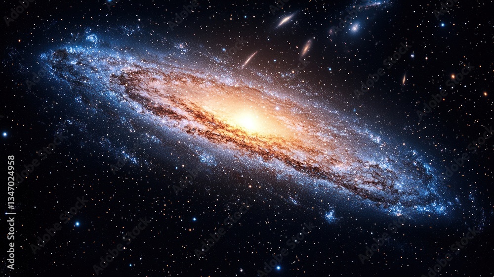 Spiral galaxy in the vast cosmos Spiral galaxy in the vast cosmos