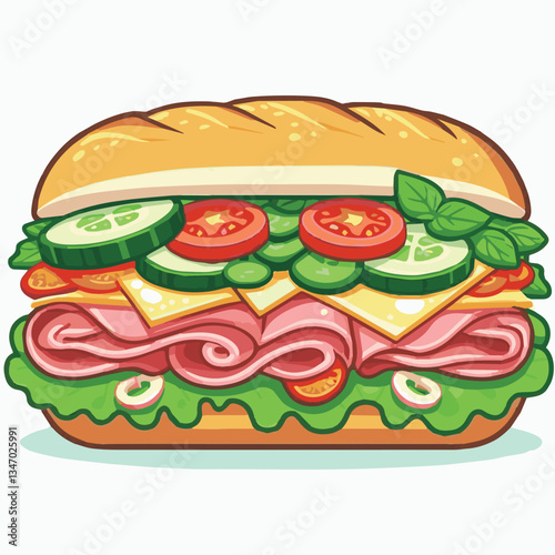 bread, baguette, meal, meat, fresh, food, background, cucumber, carrot, lunch, cuisine, coriander, sandwich, asian, traditional, vietnamese, pork, vietnam, sliced, closeup, cilantro, vegetable, street