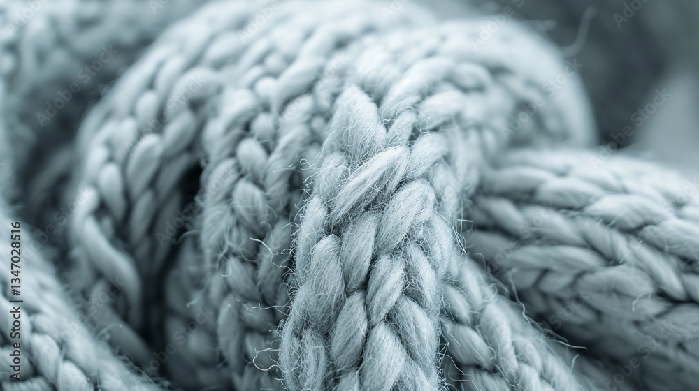 Soft Blue Knitted Yarn Background with Cozy Texture and Macro Close-up Soft Blue Knitted Yarn Background with Cozy Texture and Macro Close-up