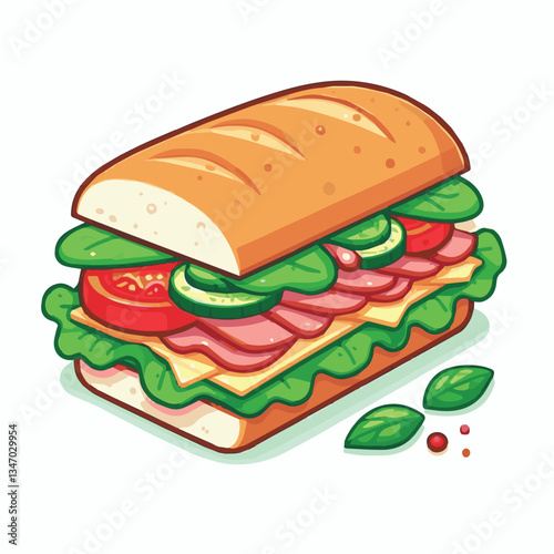 bread, baguette, meal, meat, fresh, food, background, cucumber, carrot, lunch, cuisine, coriander, sandwich, asian, traditional, vietnamese, pork, vietnam, sliced, closeup, cilantro, vegetable, street
