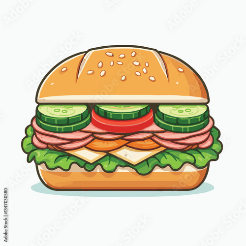 bread, baguette, meal, meat, fresh, food, background, cucumber, carrot, lunch, cuisine, coriander, sandwich, asian, traditional, vietnamese, pork, vietnam, sliced, closeup, cilantro, vegetable, street