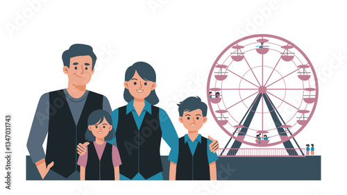 Family vacation vector illustration