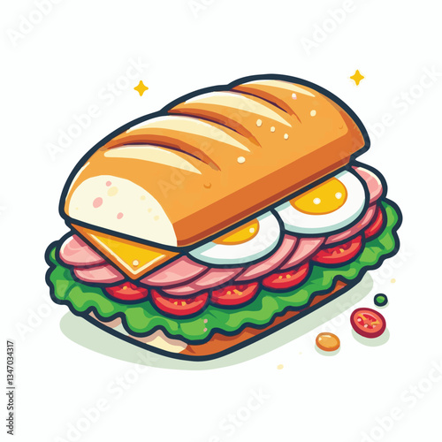 bread, baguette, meal, meat, fresh, food, background, cucumber, carrot, lunch, cuisine, coriander, sandwich, asian, traditional, vietnamese, pork, vietnam, sliced, closeup, cilantro, vegetable, street